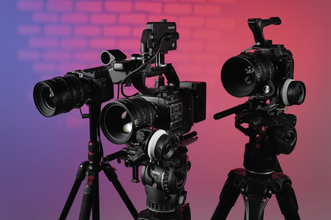 cámaras de cine listas para un comercial